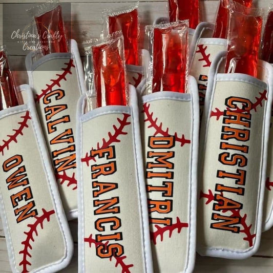Popsicle Holders Baseball Theme - Baseball with red lace and