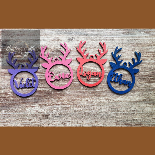 Reindeer Personalized Christmas Ornament - Holiday Ornaments