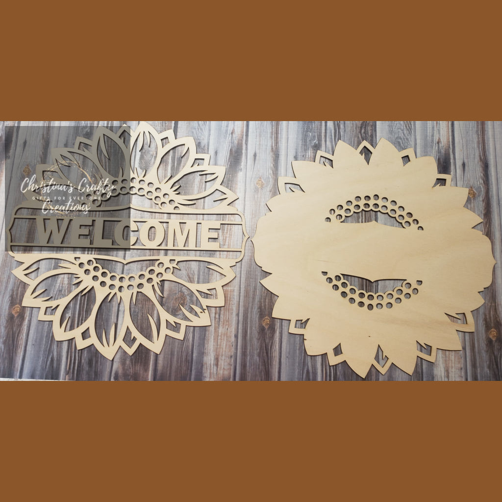 Sunflower welcome sign - unfinished - Signage