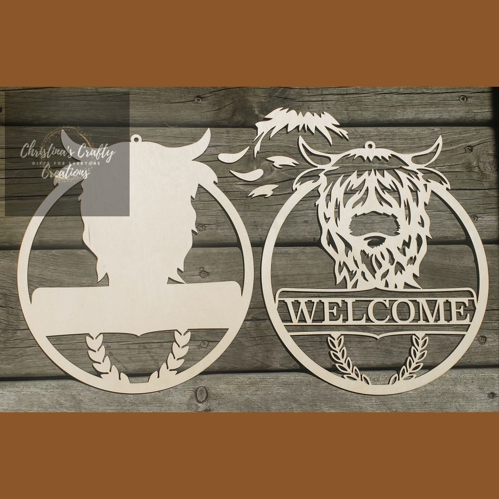 Highland Cow Welcome Sign - Signage